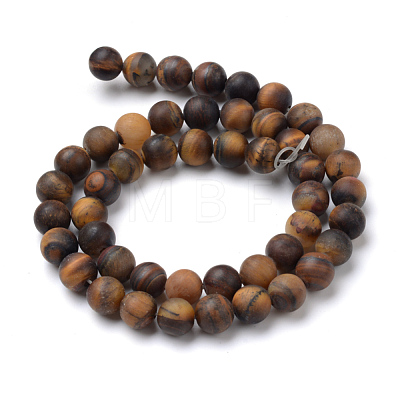 Natural Tiger Eye Round Bead Strands X-G-T055-6mm-04-1