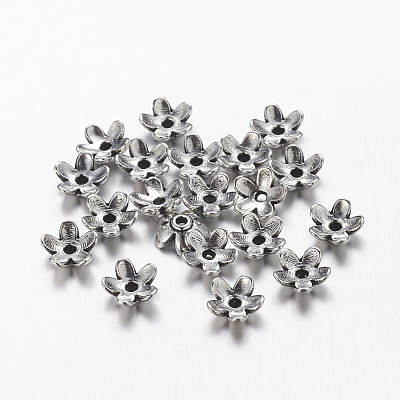 Tibetan Style Zinc Alloy Bead Caps LS-TIBEB-6.5x3-AS-FF-1
