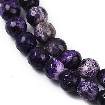 Natural Fire Crackle Agate Beads Strands G-C082-A01-50-1