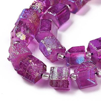 Electroplated Natural Quartz Beads Strands G-G767-02-07-1