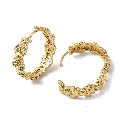 KC Gold Plated Brass Micro Pave Cubic Zirconia Hoop Earring EJEW-L271-16KCG-01-1