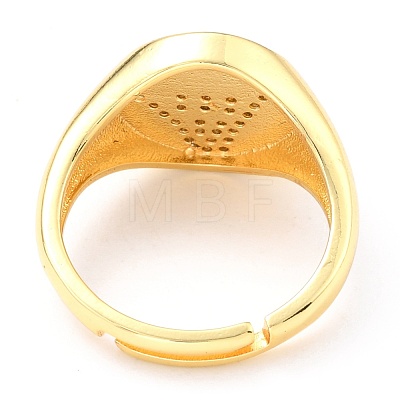 Adjustable Real 18K Gold Plated Brass Enamel Finger Ringss RJEW-L071-25G-1