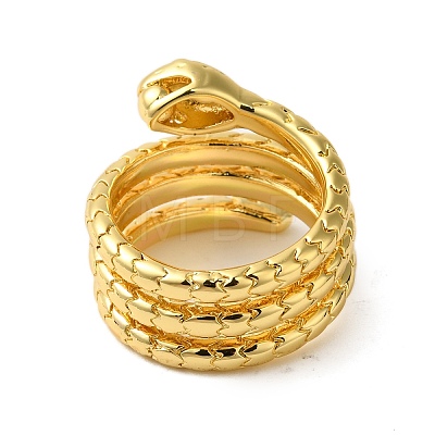 Snake Brass Finger Rings for Women RJEW-A048-27G-1