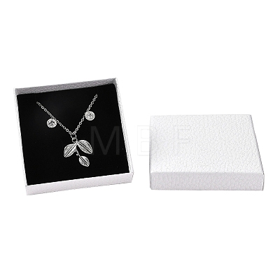 Square Cardboard Necklace Box LS-CBOX-Q038-02B-1