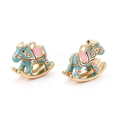 Brass Enamel Pendants KK-T081-16E-G-1