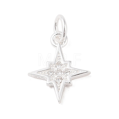 925 Sterling Silver Pave Clear Cubic Zirconia Star Charms STER-K181-01A-S-1