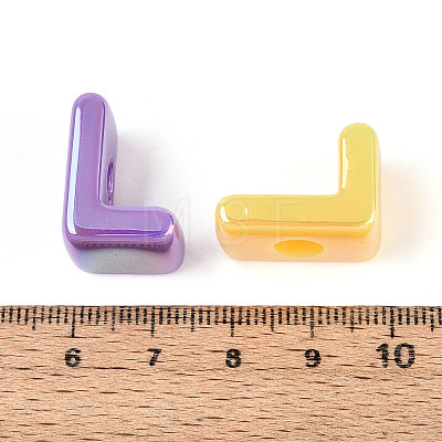 UV Plating Opaque Acrylic European Beads OACR-M027-03L-1