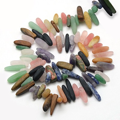 Natural & Synthetic Frosted Gemstone Chip Beads Strands X-G-L154-25-1