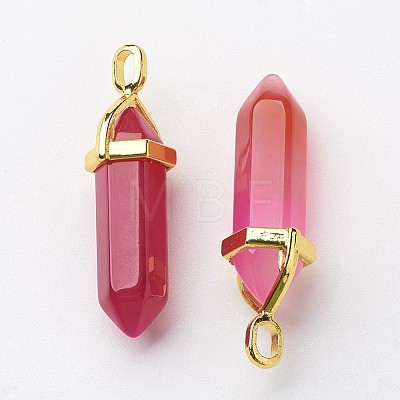 Natural Agate Double Terminated Pointed Pendants G-G902-B08-1