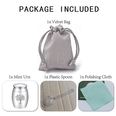 Alloy Cremation Urn Kit AJEW-CN0001-10M-1