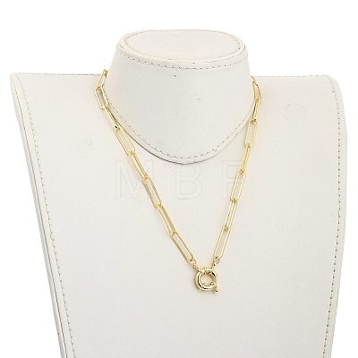 Brass Paperclip Chain Necklaces NJEW-JN03066-01-1