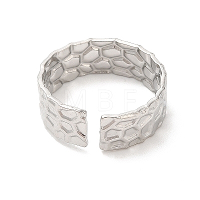 304 Stainless Steel Cuff Wide Band Finger Rings RJEW-L107-011P-1