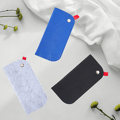 3Pcs 3 Colors Rectangle Felt Eyeglass Case AJEW-CN0007-36A-1