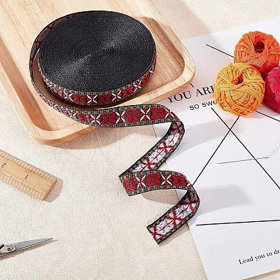Ethnic Style Polyester Ribbons OCOR-WH0074-31-1