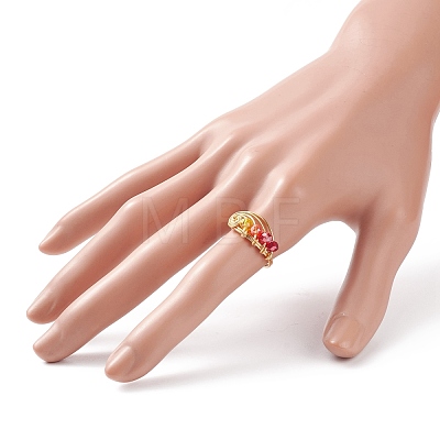 Glass Braided Vortex Finger Ring RJEW-TA00046-01-1