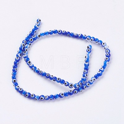 Handmade Evil Eye Lampwork Beads Strands LAMP-J089-B02-1