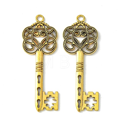 Tibetan Style Alloy Big Skeleton Key Pendants X-GLF9750Y-NF-1