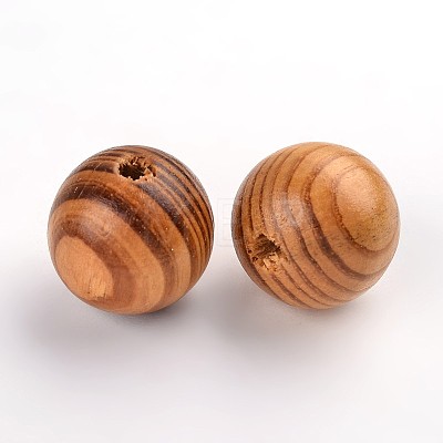 Round Natural Wood Beads X-WOOD-Q009-25mm-LF-1
