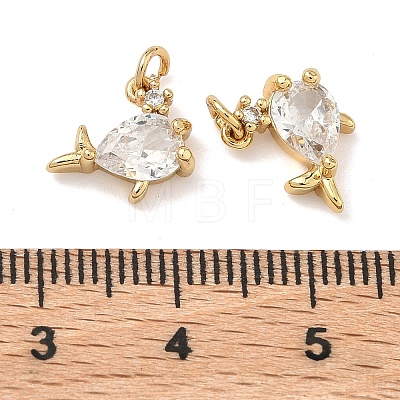 Brass Micro Pave Cubic Zirconia Pendants KK-A291-11B-G-1