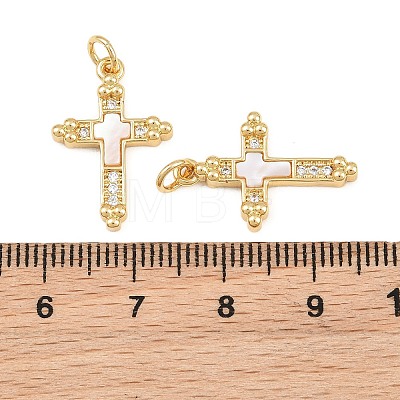 Brass Micro Pave Clear Cubic Zirconia Pendants CU-CBA9482-05G-02-1