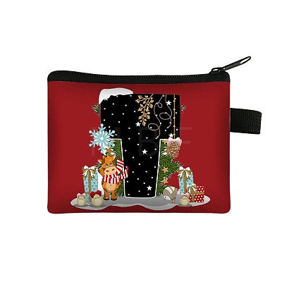 Christmat Letter Printed Polyester Wallets with Zipper PW-WGB27ED-14-1