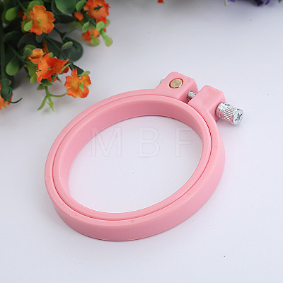 Adjustable ABS Plastic Flat Round Embroidery Hoops TOOL-PW0003-017F-1
