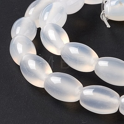 Natural White Agate Beads Strands G-C247-01A-1