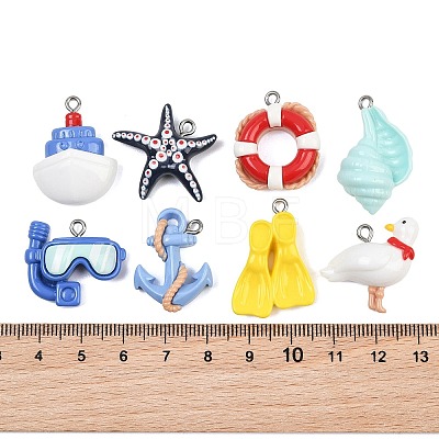 Opaque Resin Pendants RE-CBA5D24-09-1