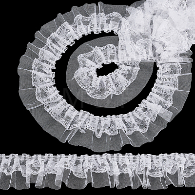 Polyester Flower Lace Ribbon OCOR-WH0105-178A-1