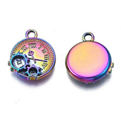 Rack Plating Rainbow Color Alloy Pendants PALLOY-S180-323-1