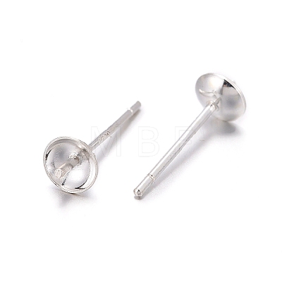 925 Sterling Silver Stud Earring Findings X-STER-K167-027B-S-1