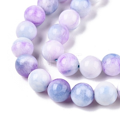 Dyed Natural White Jade Beads Strands G-T138-10mm-210-15-1