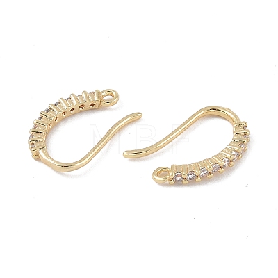 Brass Micro Pave Cubic Zirconia Earring Hooks KK-U008-15G-1