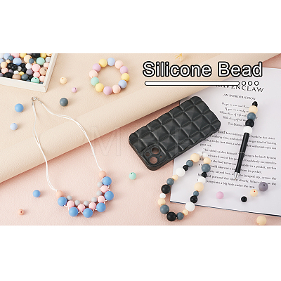 150Pcs 15 Styles Silicone Beads SIL-TA0001-30-1