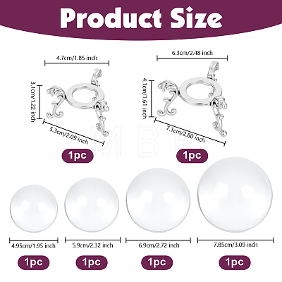 4Pcs Round Glass Crystal Ball AJEW-OC0015-70-1