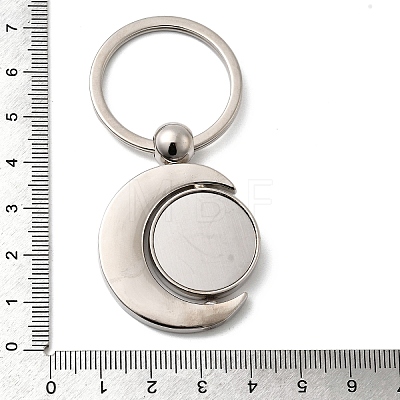 Rotatable Alloy Blank Pendant Keychain Cabochon Settings KEYC-Z009-01P-1