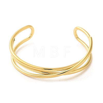 304 Stainless Steel Wire Wrap Cuff Bangles BJEW-Q773-06B-G-1