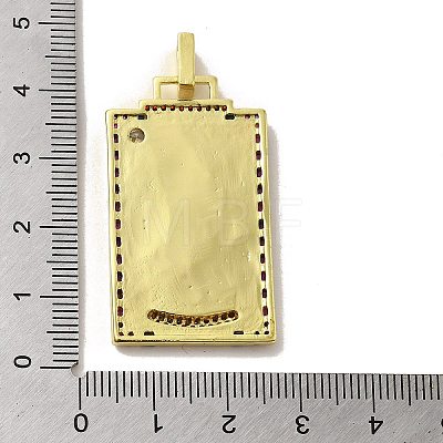 Brass Micro Pave Cubic Zirconia Pendants with Enamel KK-H458-03G-14-1