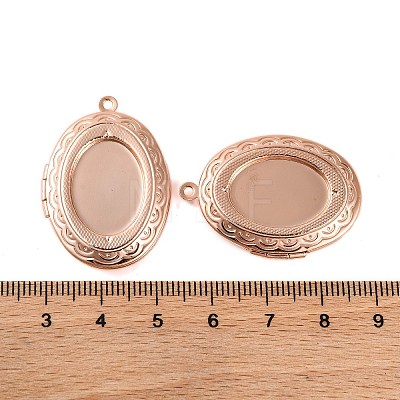 Rack Plating Brass Locket Pendants KK-K277-05RG-1