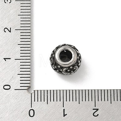 304 Stainless Steel European Beads STAS-H238-09G-AS-1