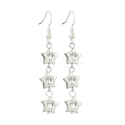 Transparent Acrylic Star Dangle Earrings EJEW-JE06056-1