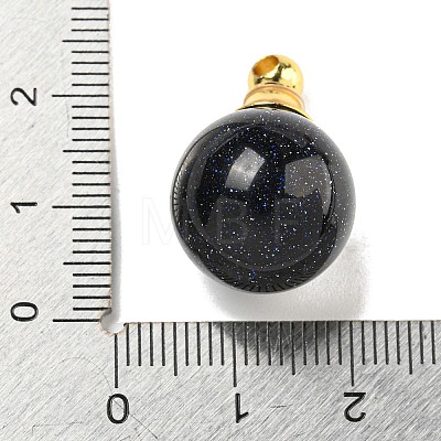 Synthetic Blue Goldstone Perfume Bottle Pendants G-K338-22G-10-1