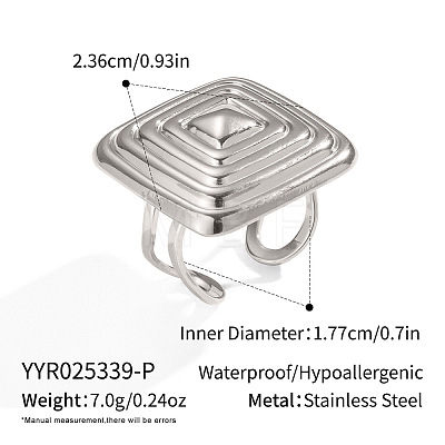 Women's 304 Stainless Steel Cuff Rings VM3075-4-1