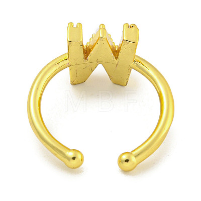 Rack Plating Brass Open Cuff Rings for Women RJEW-F162-01G-W-1