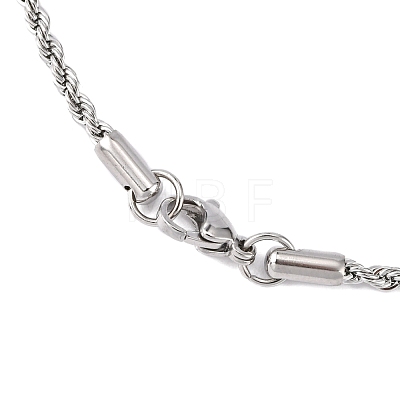 304 Stainless Steel Rope Chain Necklaces STAS-M174-014P-B-1