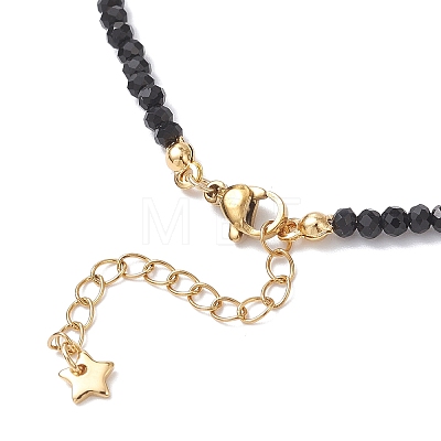 2Pcs 2 Colors 304 Stainless Steel Cross Pendant Natural Ruby & Golden Sheen Obsidian & Rose Quartz & Malachite & Yellow Opal Round & Electroplated Glass Rondelle Beaded Necklaces for Women NJEW-JN05611-1