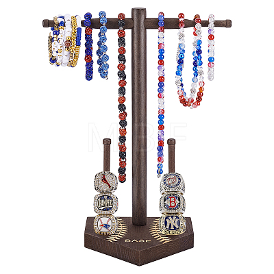 Baseball T Bar Wood Ring Display Stands RDIS-WH0019-22-1