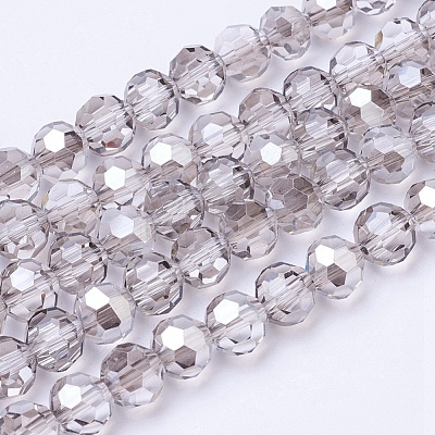 Faceted(32 Facets) Glass Round Beads Strands X-EGLA-J042-8mm-15-1