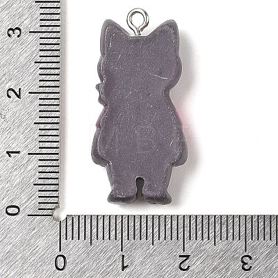 Opaque Resin Cat Pendants RESI-S399-07A-1