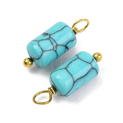 Synthetic Turquoise Cloumn Pendants STAS-H221-04G-07-1